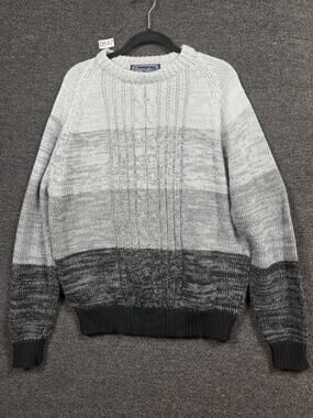Vintage Barnaby Sweater Mens Size XL Gray Retro Grandpa Hipster Golf Long Sleeve